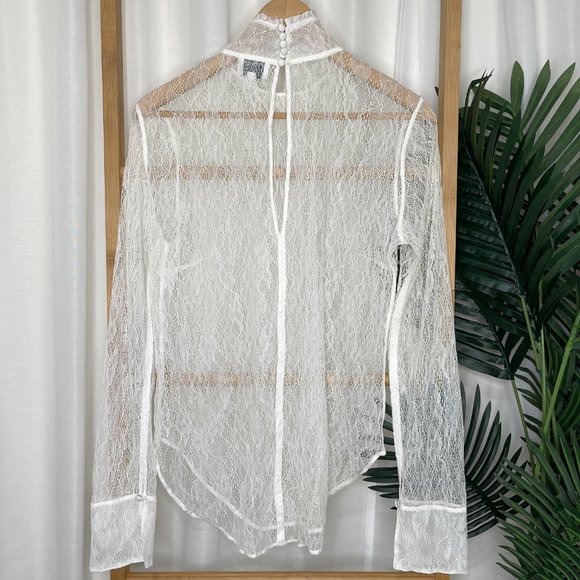SOLD Witchery Cream Lace Blouse Top 12 - Picture 2 of 10